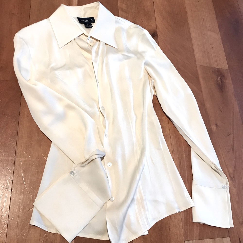Ivory Ann Taylor silk blouse